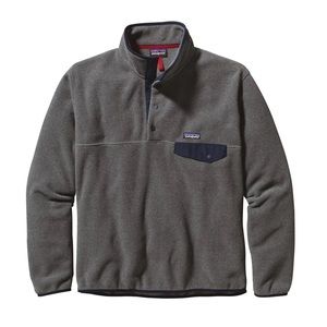 Patagonia Men's Lightweight Synchilla Snap-T Fleece Pullover Nickel w Navy Blue